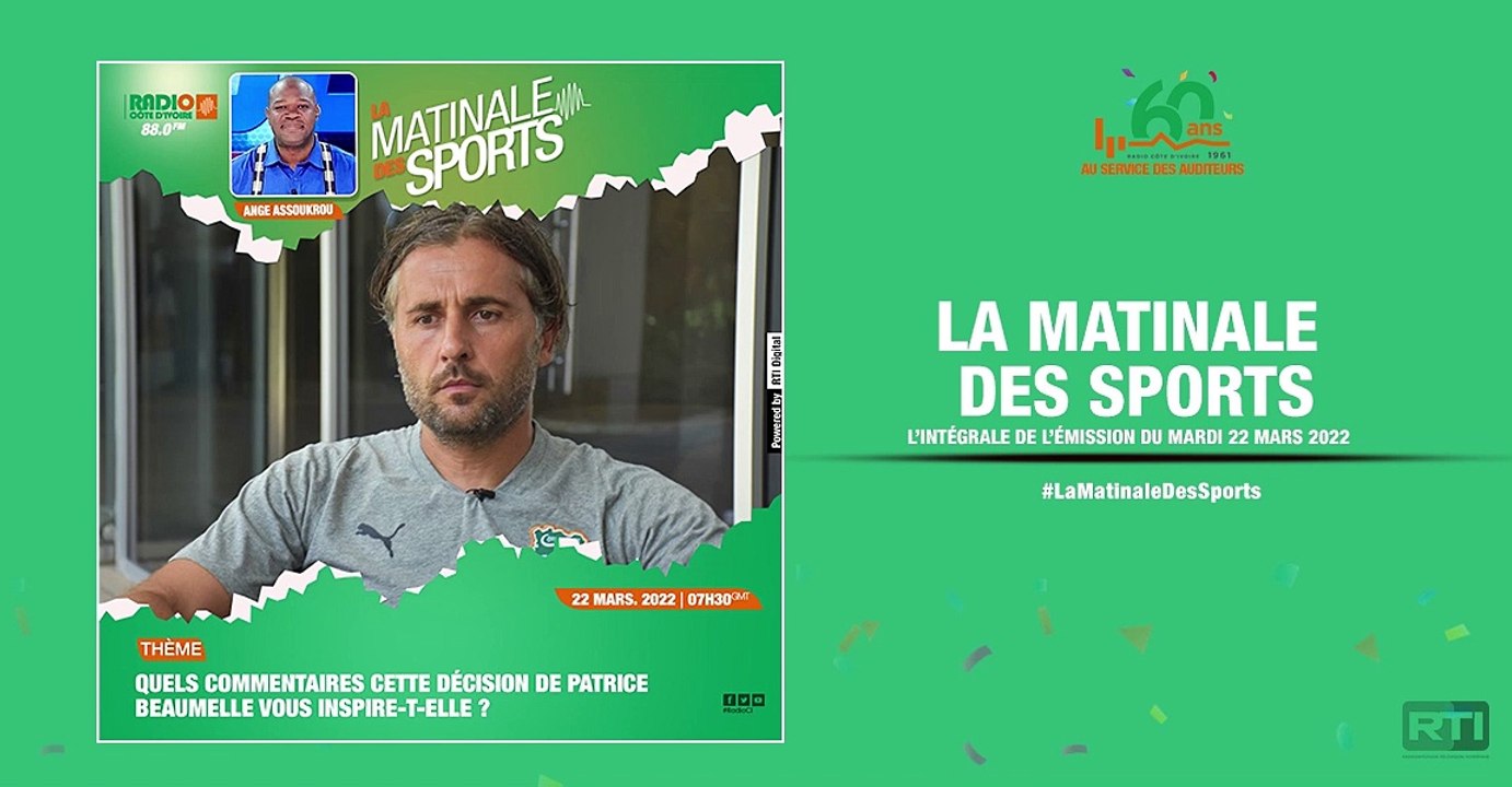 Matinale Des Sports du 22 mars 2022 par Ange Assoukrou [ Radio Côte d'Ivoire ]