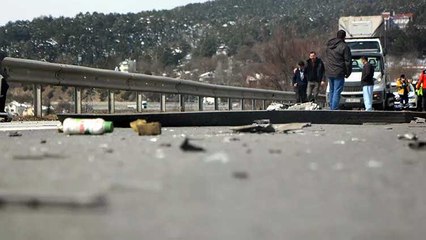 Bolu'da TIR'ın çarptığı çekicinin sürücüsünün feci ölümü