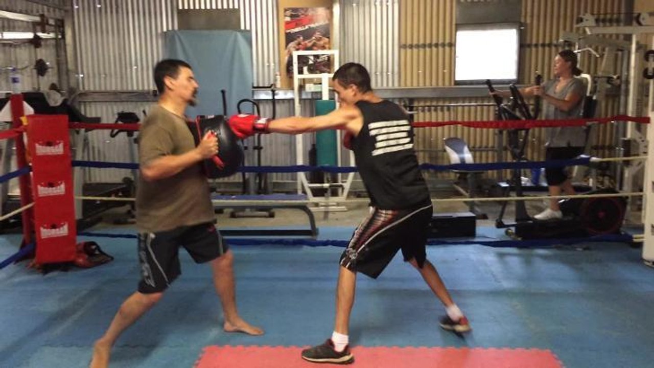 Garth with trainer Tony