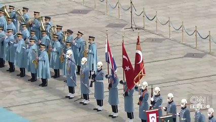 Hollanda Başbakanı Ankara'da! Cumhurbaşkanı Erdoğan resmi törenle karşıladı