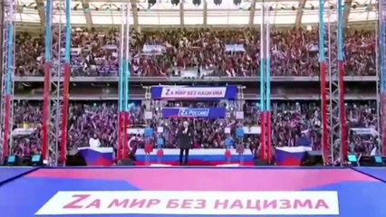Vladimir Putin cut off mid-sentence during huge rally in Moscow