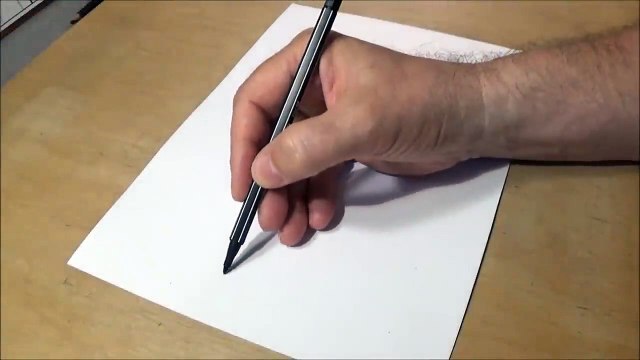 Easy Trick Art Drawing - How to Draw 3D Letter E - Anamorphic Illusion with Charcoal Pencil