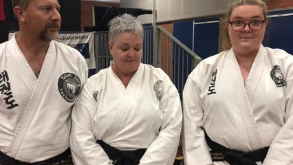 Black belt family: Craig and Lee Hesketh, and daughter Dana Brennan