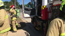 Turvey Park Firefighters in truck to fire scene (mock up test)
