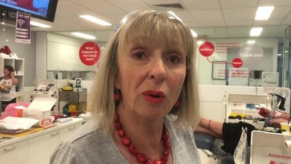 Lachie Grey giving blood