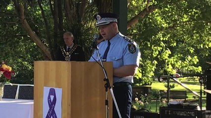 Wagga Police Superintendent Bob Noble at Domestic Violence March,  Nov 2017