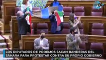 Los diputados de Podemos sacan banderas del Sáhara para protestar contra su propio Gobierno