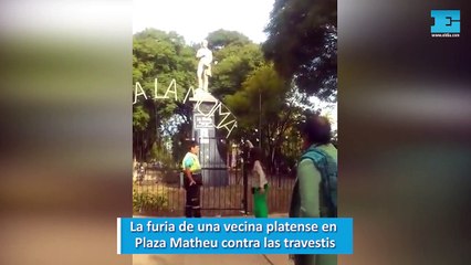 La furia de una vecina platense en Plaza Matheu contra las travestis