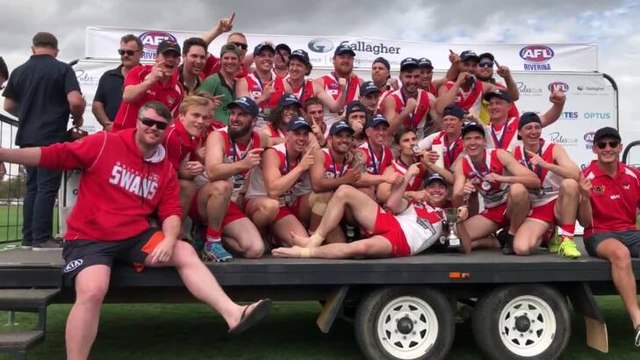 Griffith Swans cheering after reserve grade grand final win | Daily Advertiser