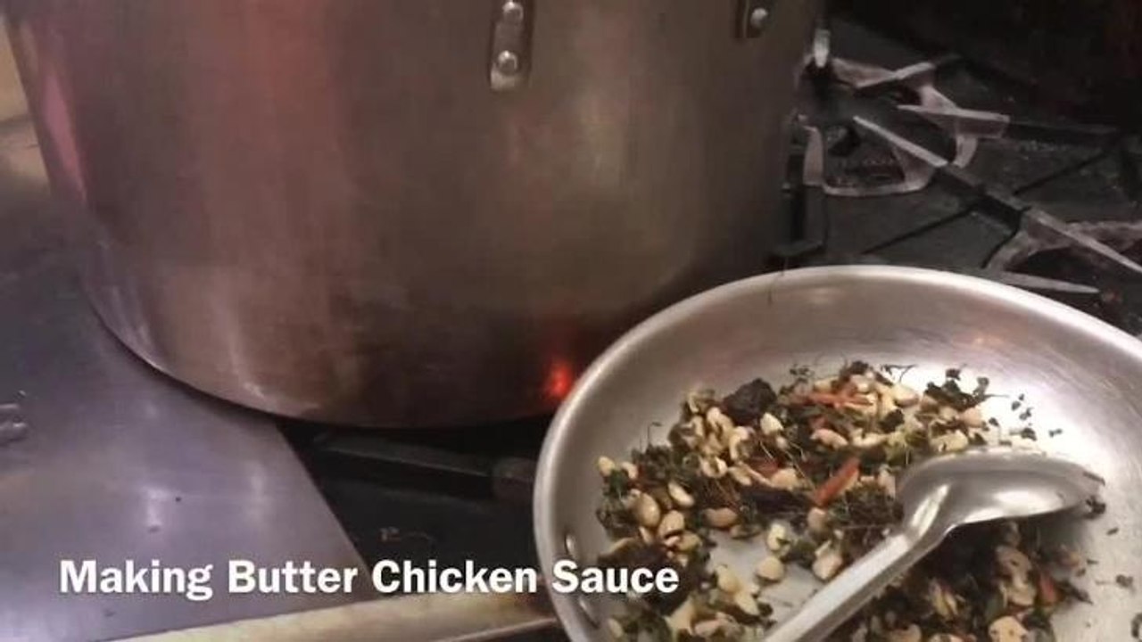 Making butter chicken sauce