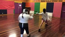 Fencing practice