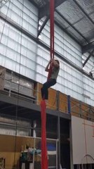 Blake Durnan training for the Flying Fruit Fly Circus