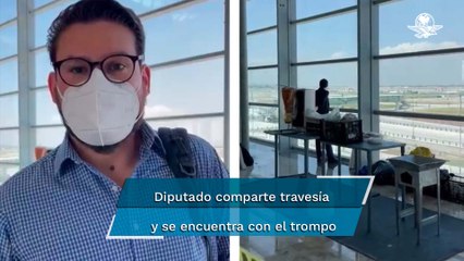 Ya está listo el trompo". Diputado panista muestra "puesto" de tacos al pastor en el AIFA y se vuel