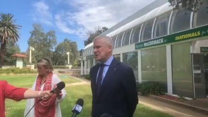 Michael McCormack speaks in Wagga after coronavirus confirmed in the city
