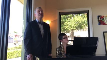 Leigh Ladd and his music teacher Marie-Cecile Henderson give an impromptu performance