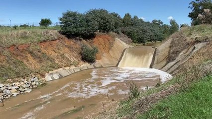 Water flows through Lake Albert
