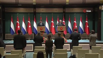 Cumhurbaşkanı Erdoğan, Hollanda Başbakanı Rutte ile ortak basın toplantısı düzenledi