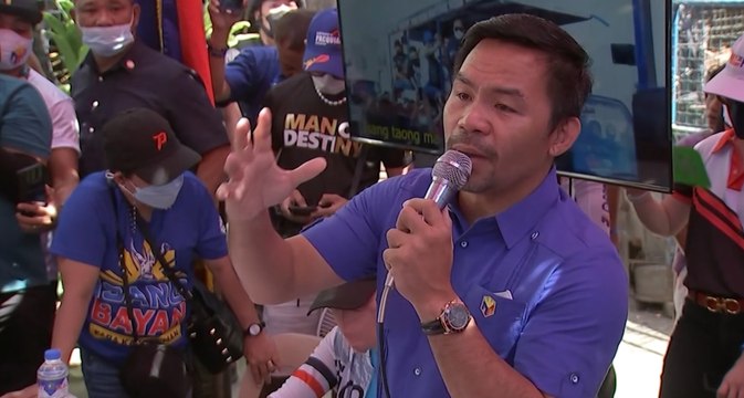 Sen. Manny Pacquiao, inalmahan ang endorsement ng PDP Laban Cusi faction kay Marcos | Saksi