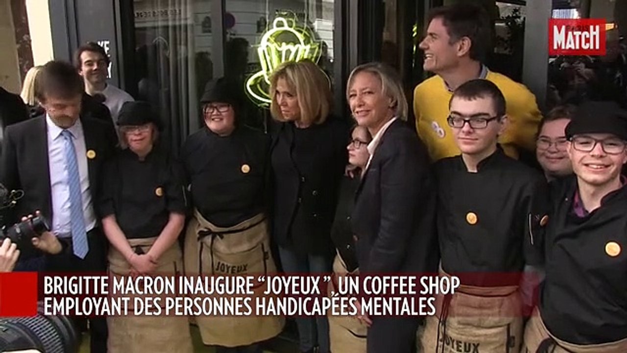 Brigitte Macron inaugure un café tenu par des handicapés mentaux