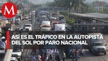 Reportan bloqueo parcial en la Autopista del Sol, Guerrero