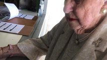 Nell Simpson 95yo going through her collection of awards and entries to every show since 1964