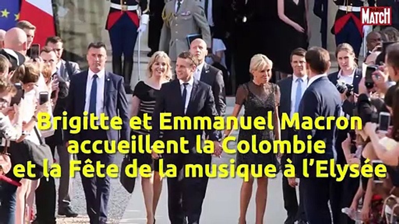 Brigitte et Emmanuel Macron accueillent la Colombie et la Fête de la musique