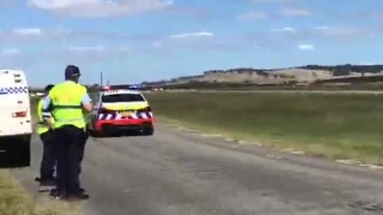 Police await emergency aircraft landing