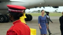 Prince William and Kate arrive in Kingston, Jamaica