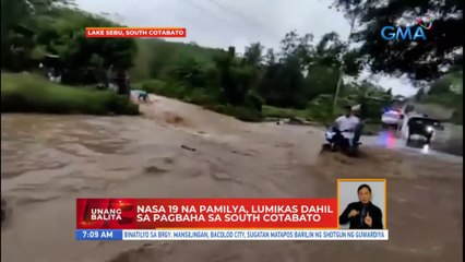 Nasa 19 pamilya, lumikas dahil sa pagbaha sa South Cotabato | UB