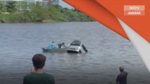 Kemalangan | Kereta tenggelam ke dalam Sungai Sarawak