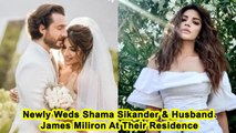 Newly Weds Shama Sikander & Husband James Miliron At Their Residence