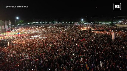 Aerial footage of the BBM-Sara UniTeam caravan in Cavite