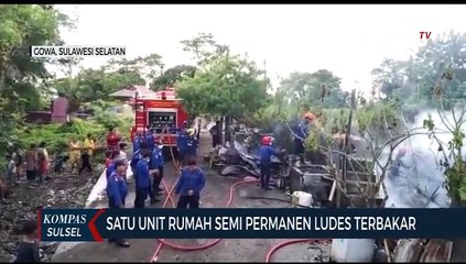 Satu Unit Rumah Semi Permanen Ludes Terbakar