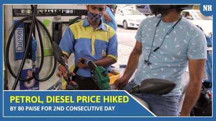 Petrol, diesel prices rise by 80 paise per litre for 2nd day in row
