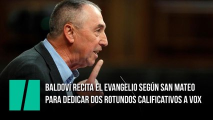 Baldoví recita el "Evangelio según San Mateo" para dedicar dos rotundos calificativos a Vox