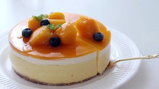 No-Bake Mango Cheesecake＊Eggless & Without Oven