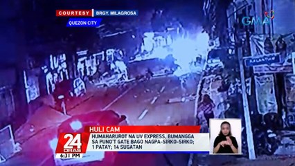 Humaharurot na UV express, bumangga sa puno't gate bago nagpa-sirko-sirko | 24 Oras