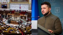 Le président Ukrainien Volodymyr Zelensky s'exprime devant l'Assemblée nationale ET LE SÉNAT