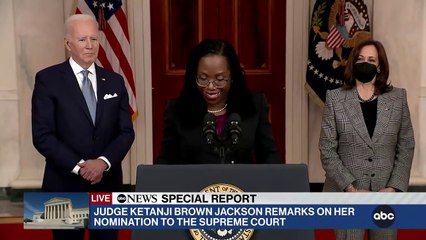 Ketanji Brown Jackson remarks on her nomination to the Supreme Court I ABCNL