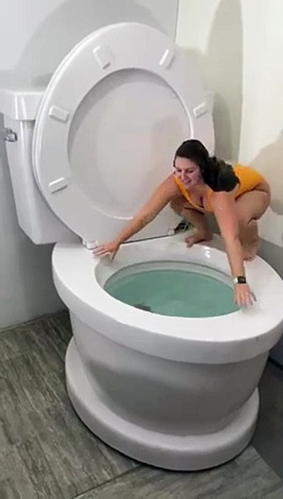 jumping into world biggest toilet #Shorts