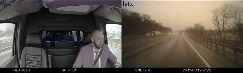 Guy Dodges Truck Randomly Stopped on Interstate
