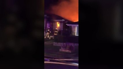 Firefighters battle a blaze at a home near Maitland