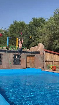 Ziplining into Pool Fail
