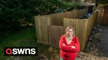 Resident used fence panels to create a 'private garden' in a shared outdoor space