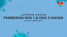 [INFOGRAFIK] Laporan harian pemberian dos 1 & dos 2 vaksin (setakat 1 April 2021)