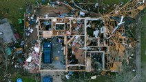 Drone footage shows aftermath of tornadoes, storms, and high winds