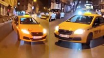 Eyüpsultan'da drift yapan taksici kamerada