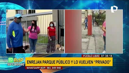 ¿Dónde está la llave?: enrejan parque público y lo convierten "privado" en Pueblo Libre