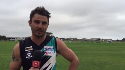 Warrnambool Standard Brad Johnson after his 150th