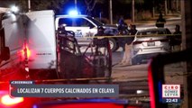 Hallan siete cuerpos calcinados dentro de una camioneta en Celaya